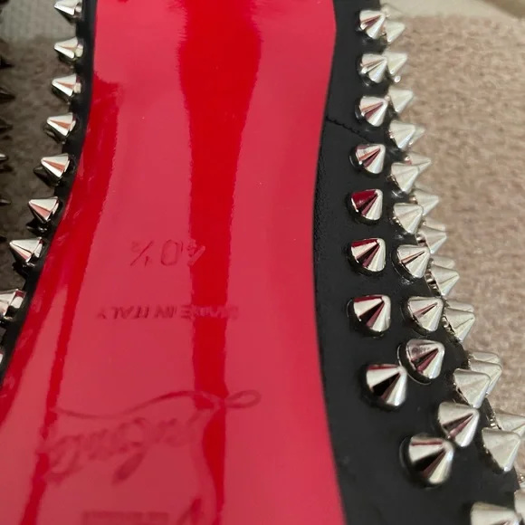 CHRISTIAN LOUBOUTIN BIANCA SHOES BLACK-SILVER SIZE 40.5 - Picture 10 of 11